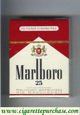 Marlboro red and white 25s cigarettes hard box